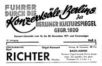 Kopf Konzertf&uuml;hrer 1971 Nov 1